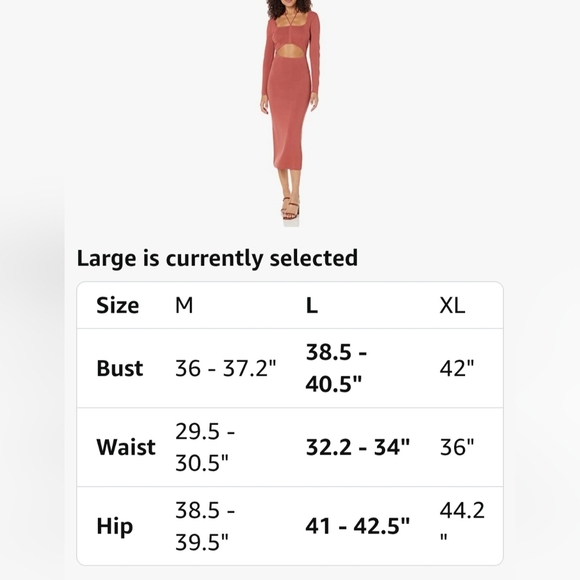 The Drop Women's Corbin Long-Sleeve Halter Detail Cutout Midi Dress #857 - Picture 9 of 9